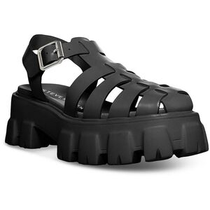 Steve Madden Echo Chunky Fisherman Sandals Black Lug Sole Platform Size 8